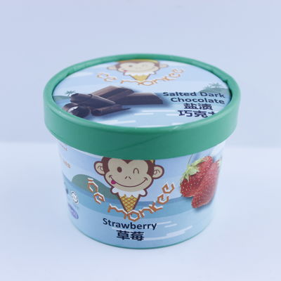 Yogurt Paper Ice Cream Bowl With Lid , Eco Friendly 5oz 150ml Ice Cream Cup