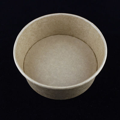 Salad Disposable Kraft Paper Bowls With Lids Takeaway Packaging Container 1100ml