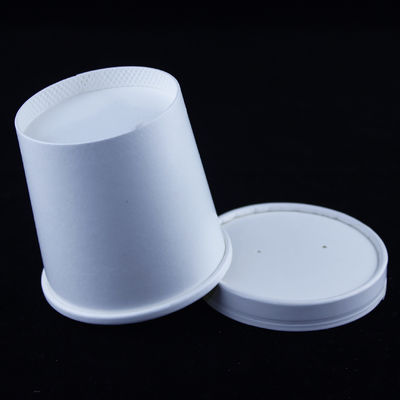 White Compostable Soup Containers With Lid 16 Ounce Recyclable Paper Cups