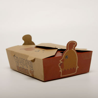 Recyclable Custom Printed Food Containers , Embossing Kraft Paper Food Box