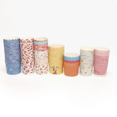 Food Grade Cupcake Paper Cups , Compostable Baking Cake Paper Case With Logo