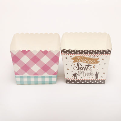 Compostable Bakery Packaging Box Foldable Square Paper Cake Cup With Logo