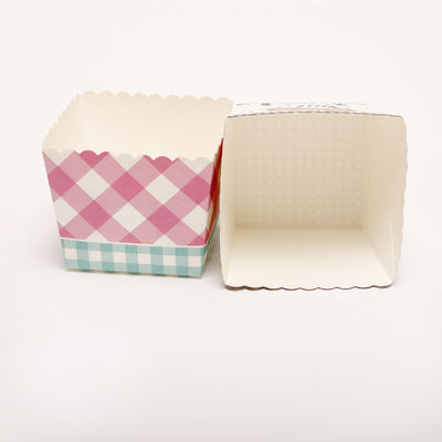 Compostable Bakery Packaging Box Foldable Square Paper Cake Cup With Logo