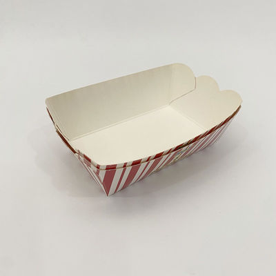 Takeaway Food Paper Trays Compostable Boat Shaped Cake Packaging Container