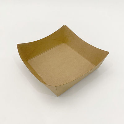 Disposable Kraft Paper Food Trays , French Fries Chicken Take Out Paper Serving Trays