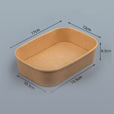 Kraft Square Paper Bowl With Flat Lid Biodegradable Fast Food Container