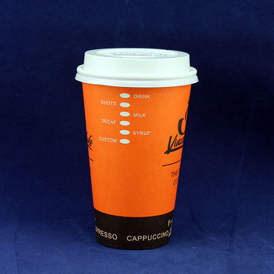 Disposable Double Wall Paper Cup With Lid 300ml 10 Ounce Eco Friendly