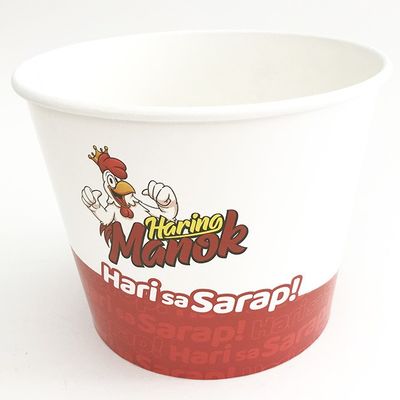 Eco Friendly Fried Chicken Paper Bucket , 85oz Disposable Paper Food Tubs